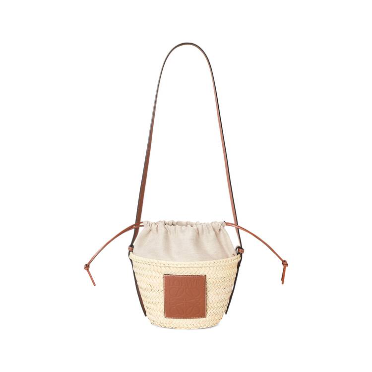 Loewe Pochette Bag In Raffia And Calfskin