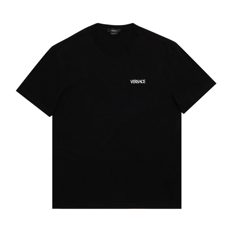 Buy Versace Medusa Flame Print Embroidered Logo T-Shirt 'Black
