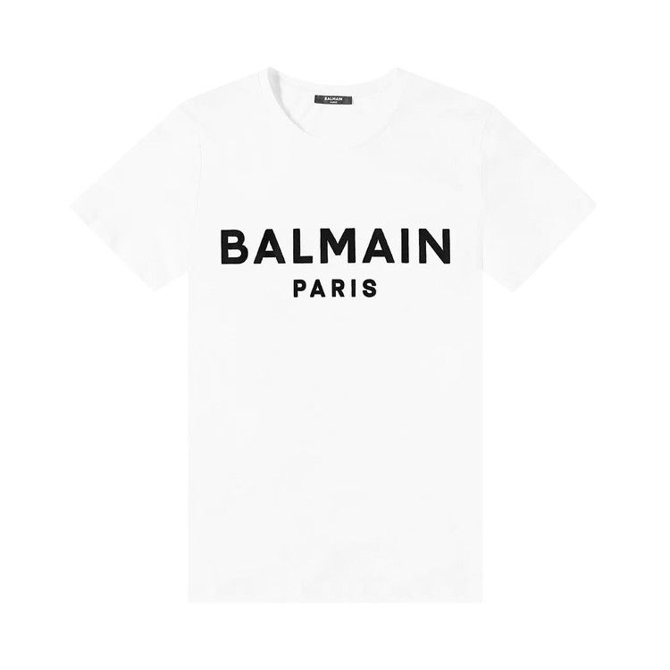 Buy Balmain Logo T-Shirt 'White/Black/Golden' - BF1EF005BB02