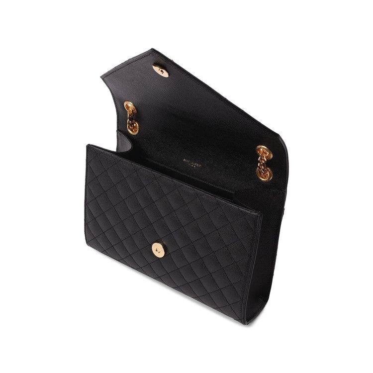 Saint Laurent Monogram Medium Envelope Chain Bag Black