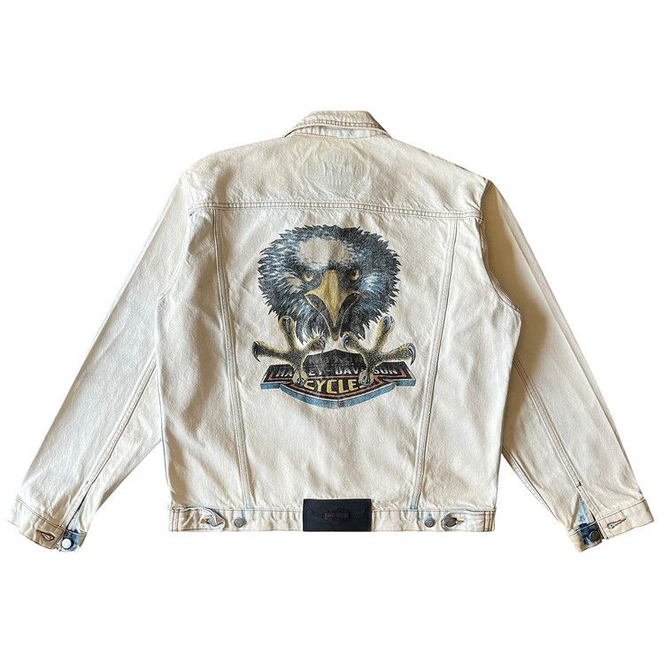 Harley Davidson Eagle Denim Jacket White Culture Circle