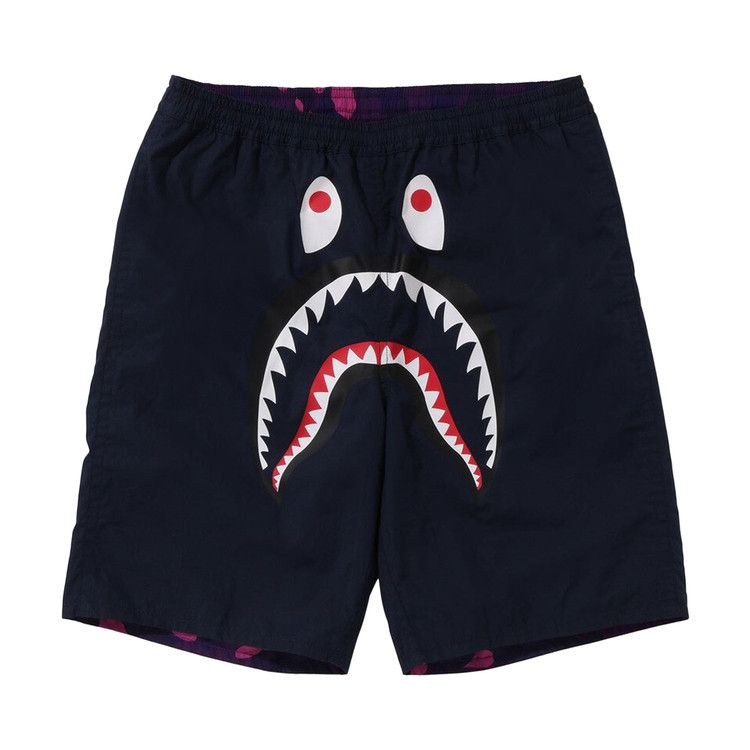 Bape Color Camo Shark Reversible Shorts Purple