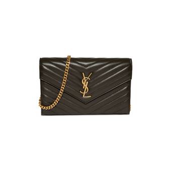 Cassandre envelope chain wallet in smooth leather, Saint Laurent