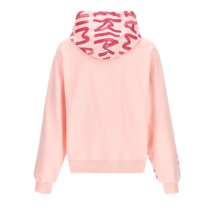 Vivi Zip-Through Hoodie With Logo, Pink Marl And Fluro Pink