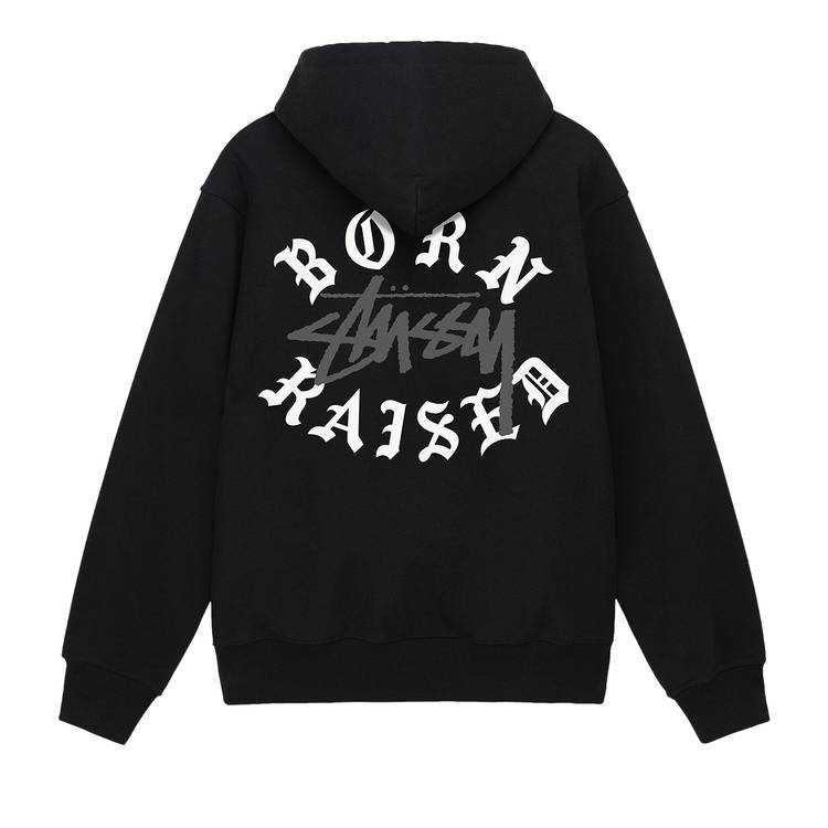 Buy Stussy x Born X Raised Logo Zip Hoodie 'Black' - 3973855 BLAC 