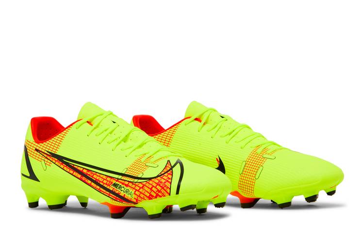 :Nike Mercurial Vapor 14 Academy FG Soccer Cleats - Volt /  Bright Crimson