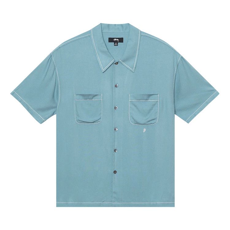 Stussy Contrast Pick Stitched Shirt Blue