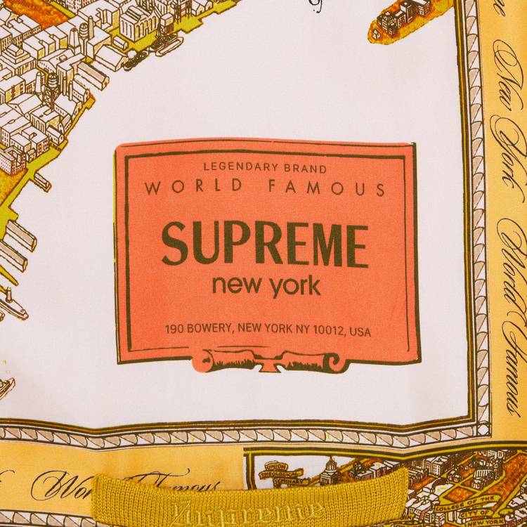 Buy Supreme Silk Map Cardigan 'Mustard' - FW23SK27 MUSTARD | GOAT IT