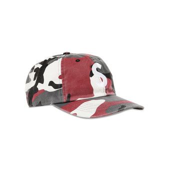帽子 supreme pigment s logo camo Supreme PIGMENT COATED S LOGO 6-PANEL Blue Camo Hat Cotton Canvas