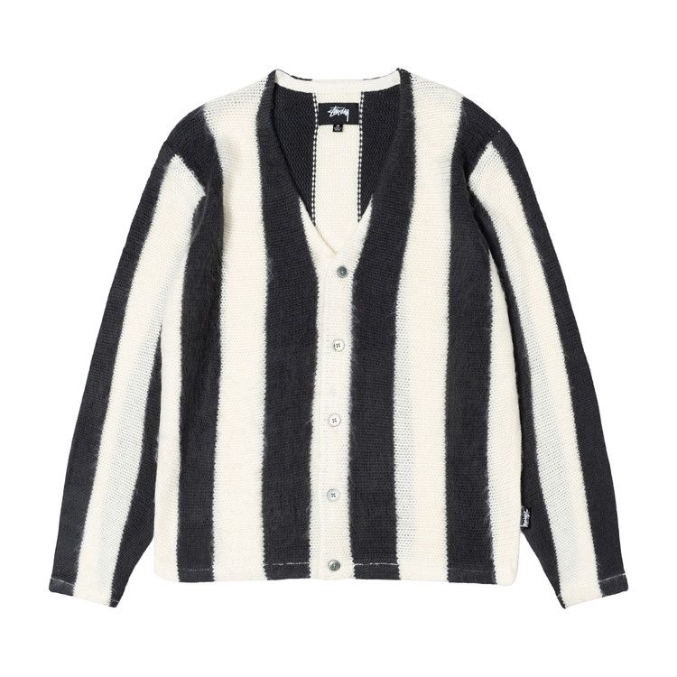 Stussy Stripe Brushed Cardigan Natural