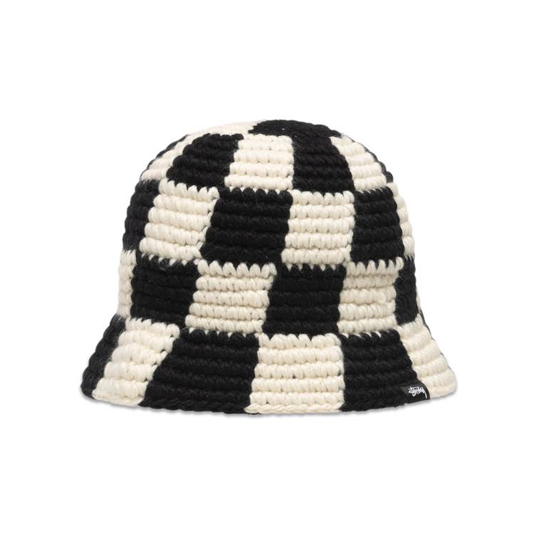 Buy Stussy Bucket Hat Checker Knit 'Black' - 1321172 BLAC | GOAT CA