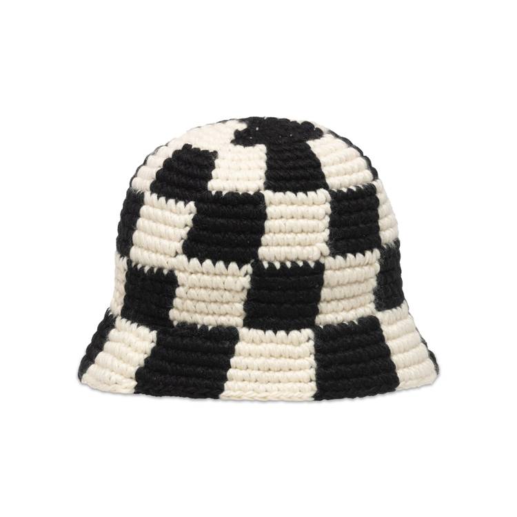 Buy Stussy Bucket Hat Checker Knit 'Black' - 1321172 BLAC | GOAT CA