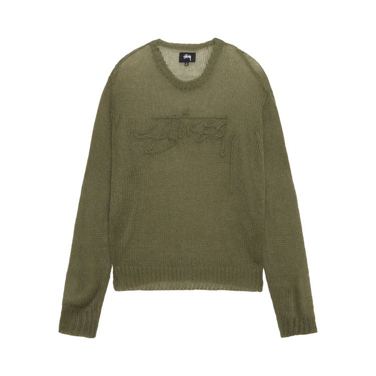 Stussy Loose Knit Logo Sweater Cypress