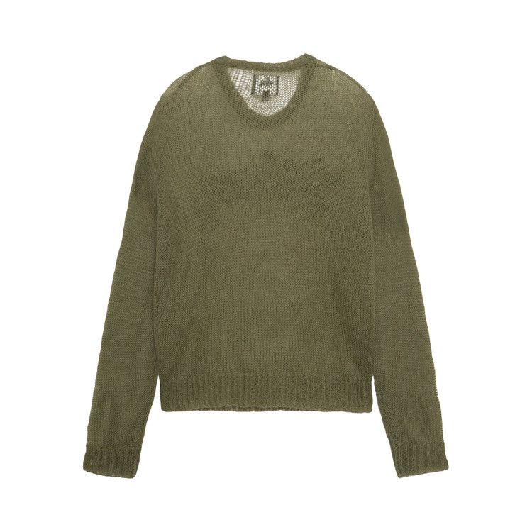 Stussy Loose Knit Logo Sweater Cypress