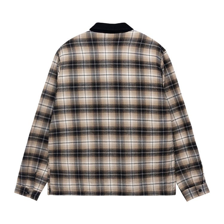 Stussy Frank Plaid Zip Shirt 'taupe'