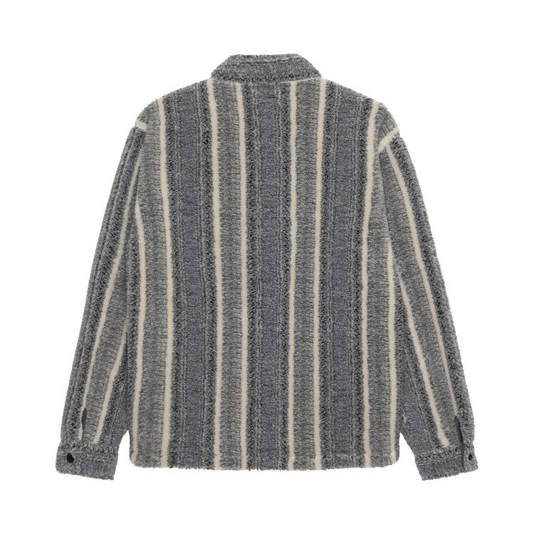 Stussy Striped Sherpa Shirt 'charcoal'