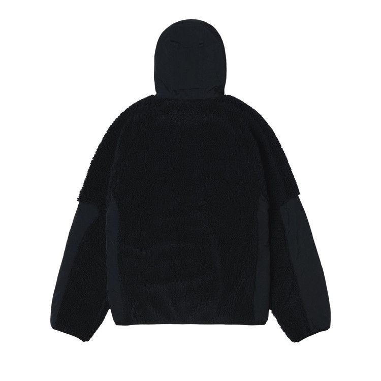 Stussy Sherpa Paneled Hooded Jacket Black