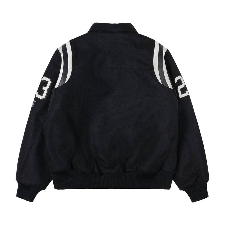 Buy Stussy 80 Wool Varsity Jacket 'Black' - 115713 BLAC | GOAT CA