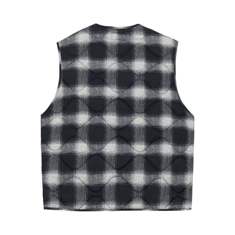 Stussy Plaid Nylon Liner Vest 'black'