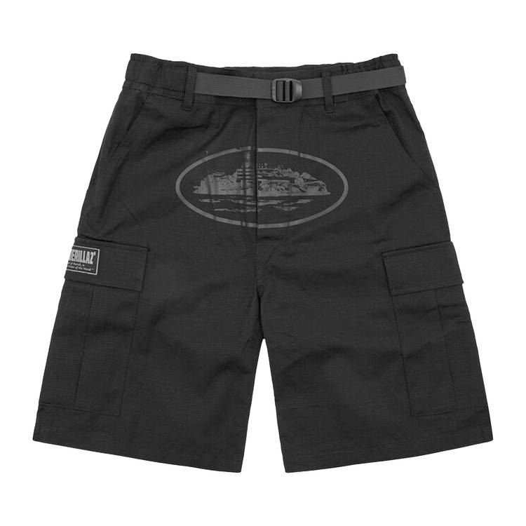 Buy Corteiz Alcatraz Cargo Shorts 'Triple Black' - 7892