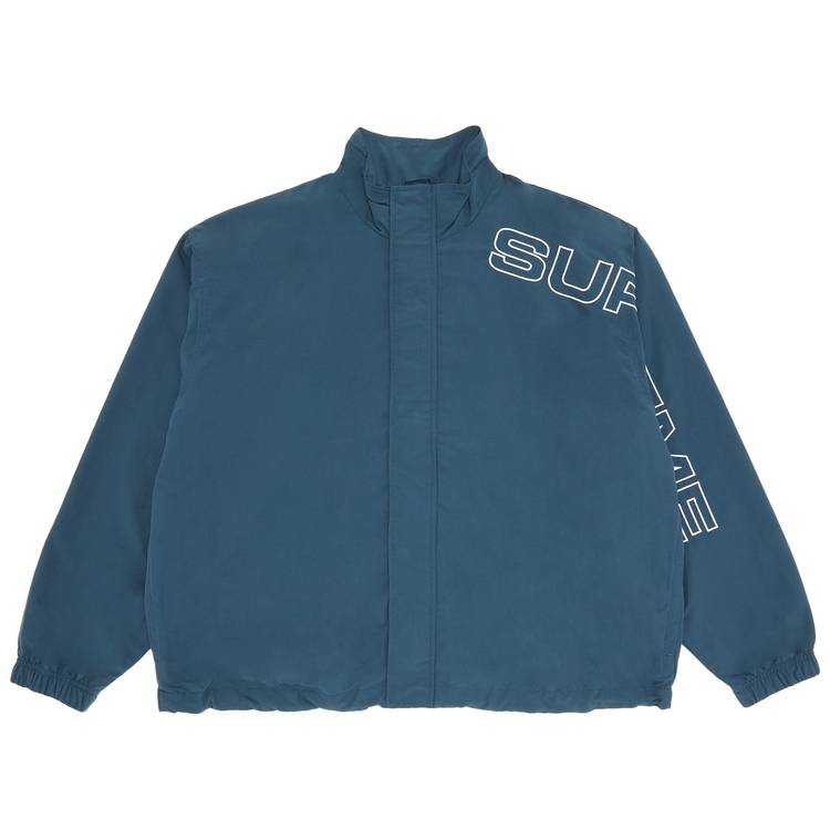 Supreme Spellout Embroidered Track Jacket 'Dark Blue'