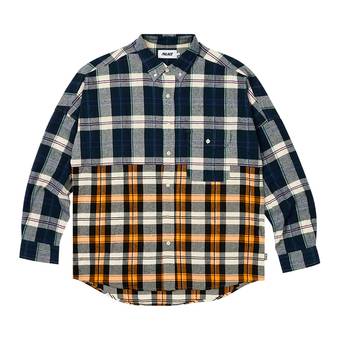 Buy Palace Checkmate Drop Shoulder Shirt 'Navy' - P25SHT020 | GOAT
