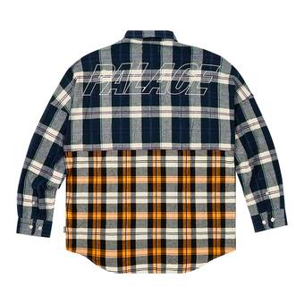 Buy Palace Checkmate Drop Shoulder Shirt 'Navy' - P25SHT020 | GOAT