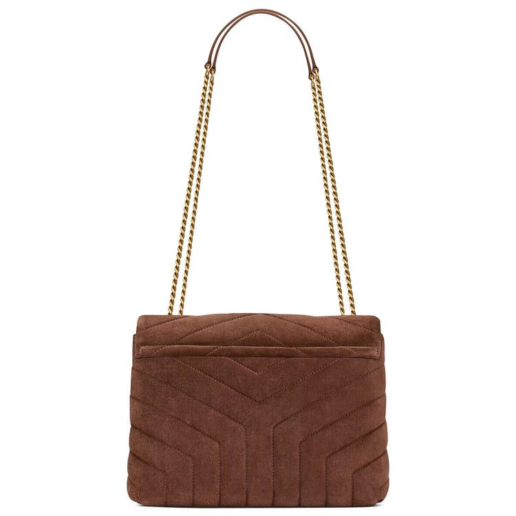 Saint Laurent Small Loulou Quilted Shoulder Bag Bark Brown