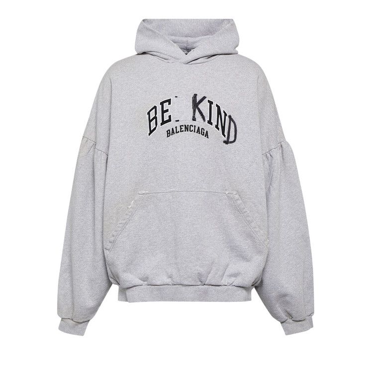 Balenciaga Round Hoodie Heather Grey/Black