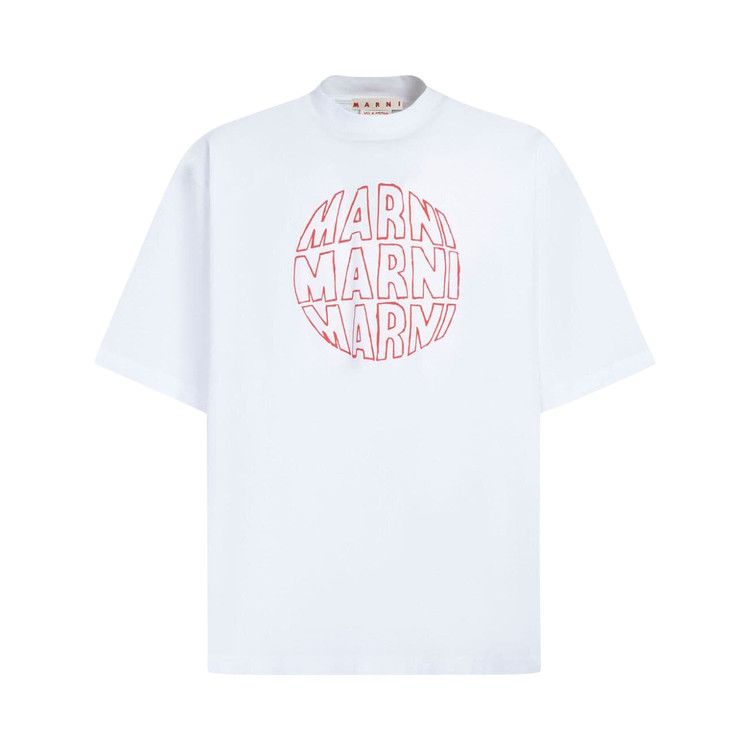 Buy Marni Circular Logo T-Shirt 'Lily White' - THJET49P02 USCV80