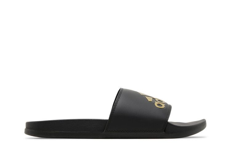 adidas Adilette Comfort Slides Core Black Gold Metallic — foto 2