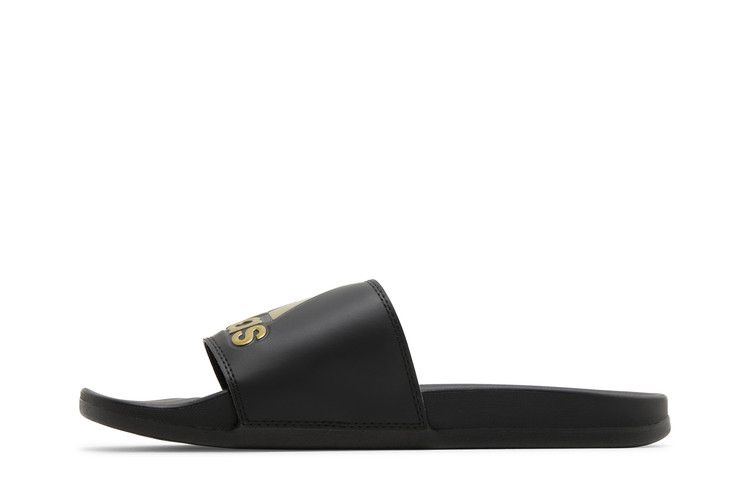 adidas Adilette Comfort Slides Core Black Gold Metallic — foto 4
