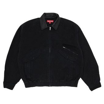 Buy Supreme Leather Collar Utility Jacket 'Black' - FW23J72 BLACK | GOAT