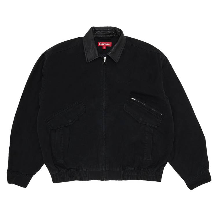 Buy Supreme Leather Collar Utility Jacket 'Black' - FW23J72 BLACK ...