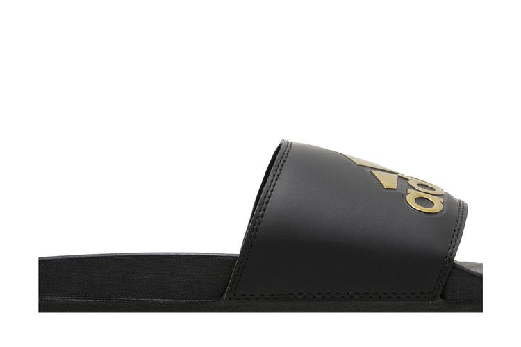 adidas Adilette Comfort Slides Core Black Gold Metallic — foto 3