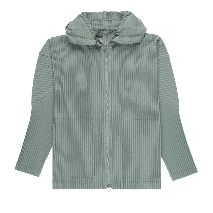 Buy Homme Plissé Issey Miyake MC August Zip Up Cardigan 'Mint Grey