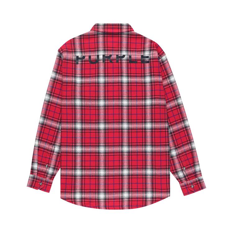 Buy PURPLE BRAND Plaid Flannel Shirt 'Red' - P337 FPRM423