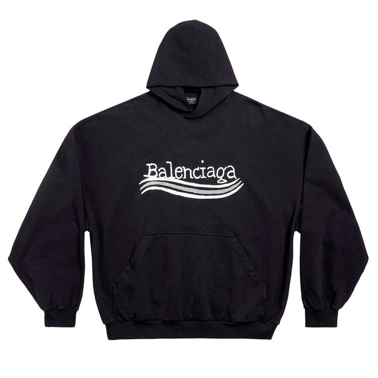 Balenciaga Large Fit Hoodie Black/Silver/White