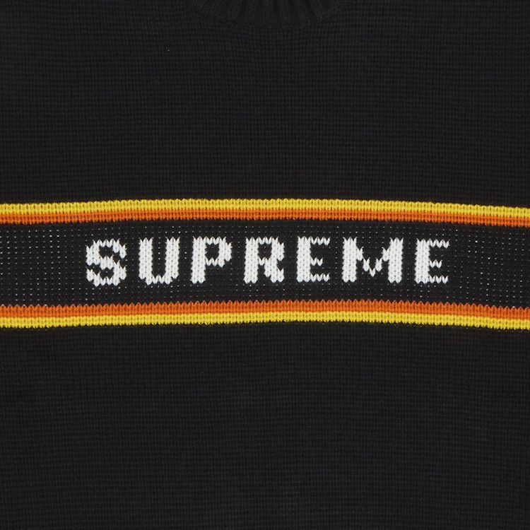 Buy Supreme Chest Stripe Sweater 'Black' - FW23SK38 BLACK | GOAT