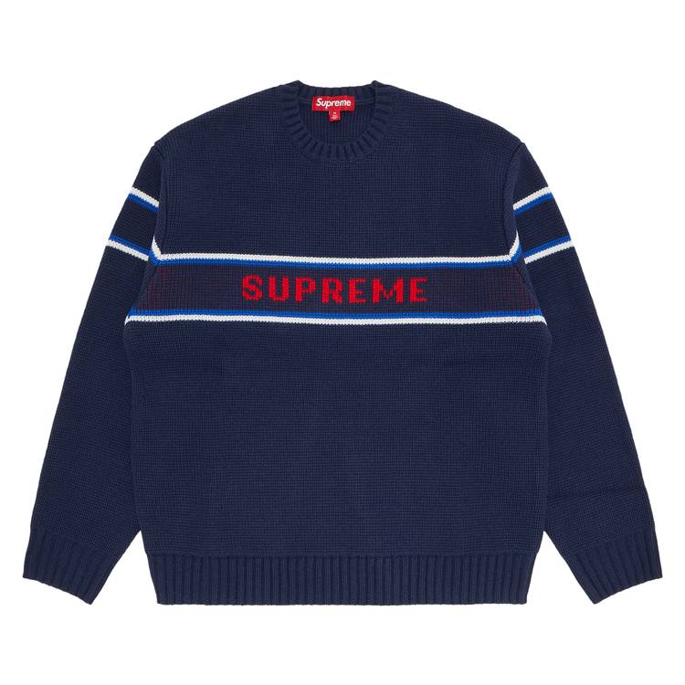 Buy Supreme Chest Stripe Sweater 'Navy' - FW23SK38 NAVY