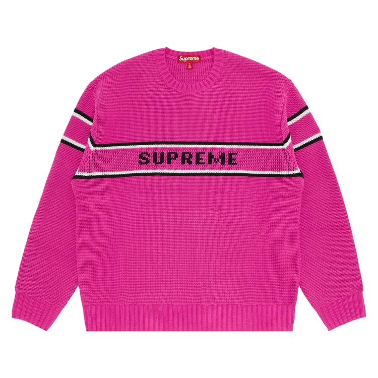 Buy Supreme Chest Stripe Sweater 'Pink' - FW23SK38 PINK | GOAT