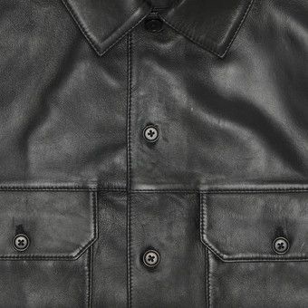 Supreme Short-Sleeve Leather Work Shirt 'Black'