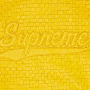 Supreme Woven Leather Varsity Jacket Yellow Men's - FW23 - US