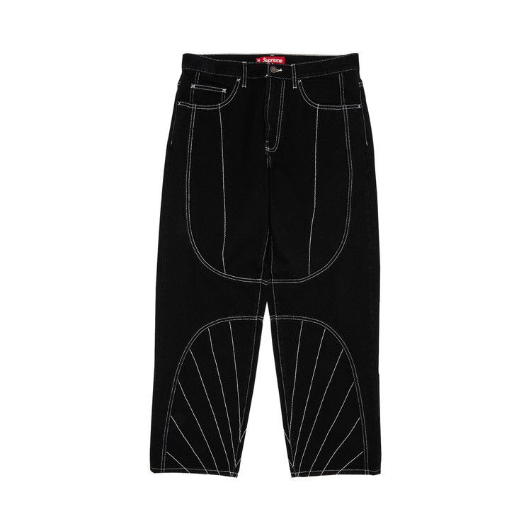 Buy Supreme Radial Embroidered Loose Fit Jean 'Black