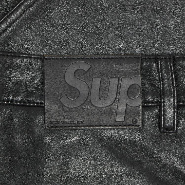 Supreme Leather Double Knee Painter Pant 'Black'