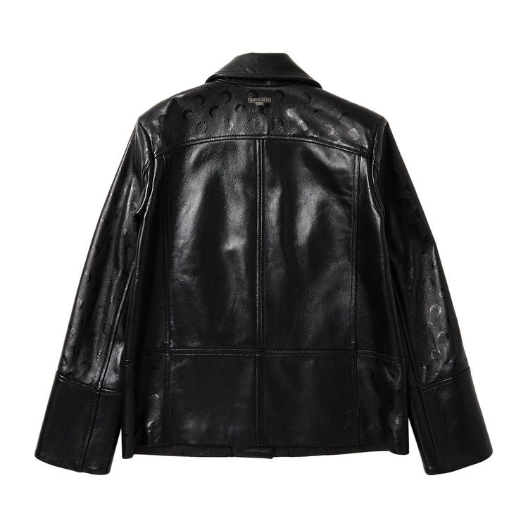 ジャケット MARINE SERRE Women Jackets UJA053B BLACK Marine Serre embossed-logo Leather Jacket | Black | FARFETCH