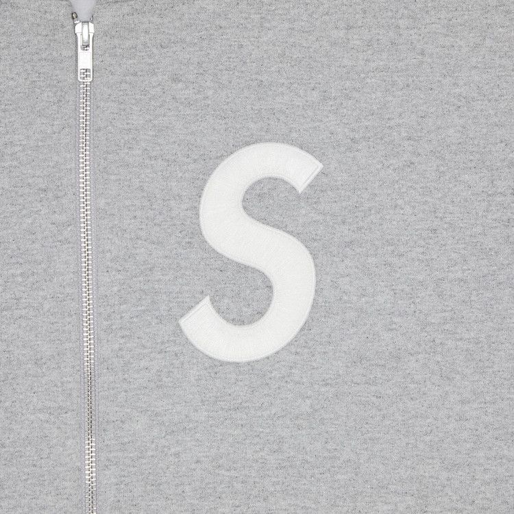 Buy Supreme S Logo Zip Up Hooded Sweatshirt 'Heather Grey