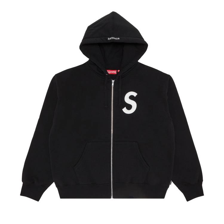 Buy Supreme S Logo Zip Up Hooded Sweatshirt 'Black 