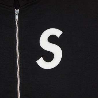 Buy Supreme S Logo Zip Up Hooded Sweatshirt 'Black' - FW23SW42