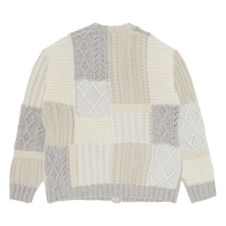 Supreme Patchwork Cable Knit Cardigan Ivory